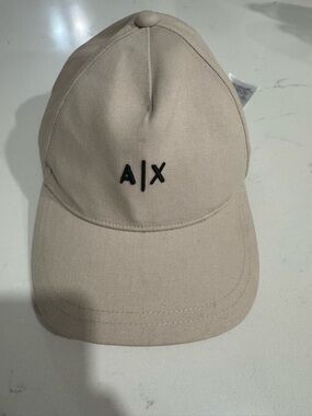 Armani Exchange Kids Neutral Beige A|X Baseball Cap